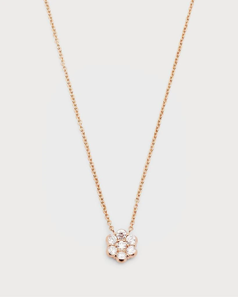 Bayco 18k Rose Gold Flower Diamond Pendant Necklace 1