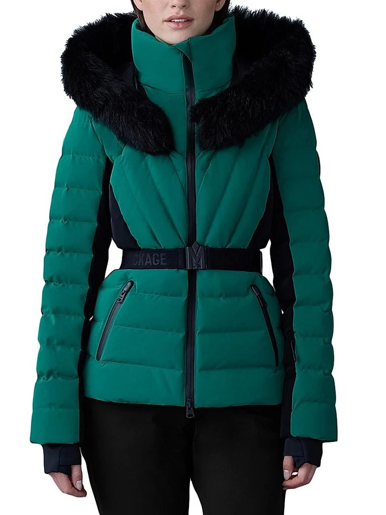 Mackage Elita Belted Down Ski Jacket With Shearling Hood 3