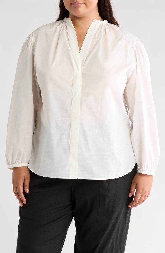 Vince Braid Trim Cotton Blouse