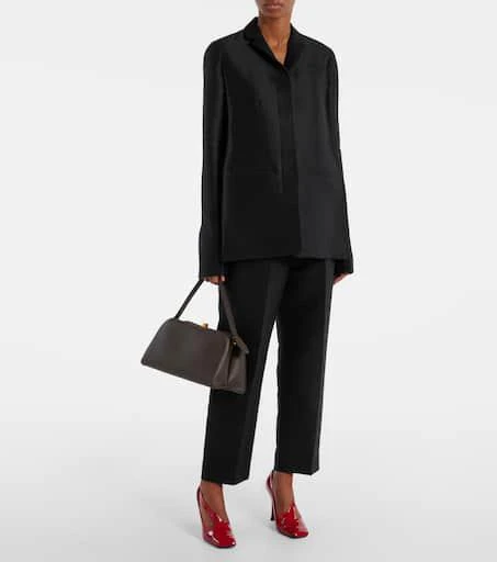 Khaite Cam wool and silk faille straight pants 2