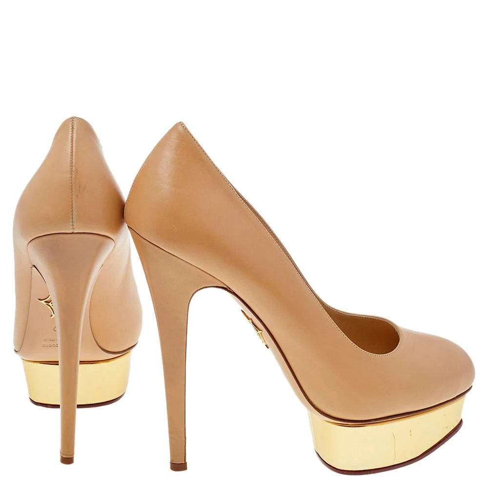 Charlotte Olympia Charlotte Olympia Beige Leather Dolly Platform Pumps Size 40 5