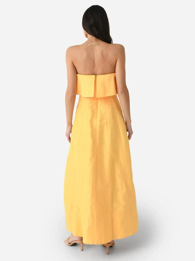Aje Shallows Strapless Gown In Marigold Yellow 3