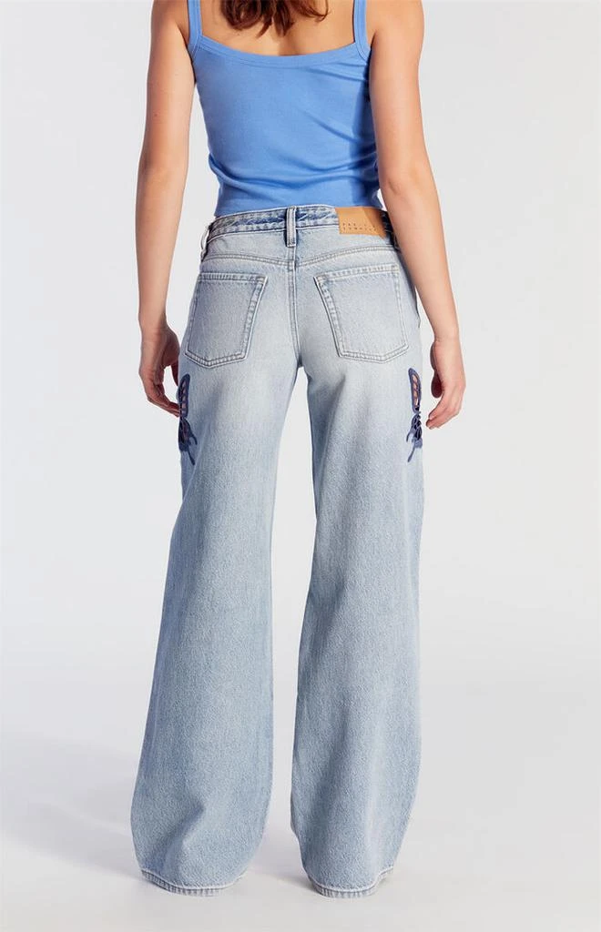 PacSun Casey Low Rise Baggy Jeans Butterfly Applique 5