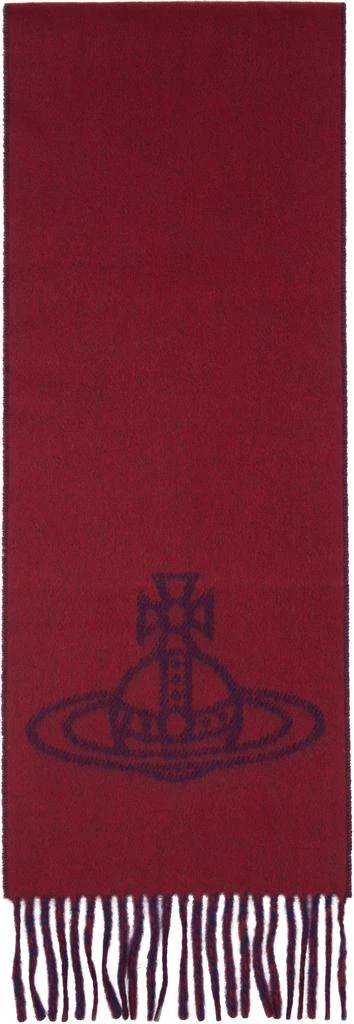 Vivienne Westwood Navy 
Red Single Orb Double Scarf