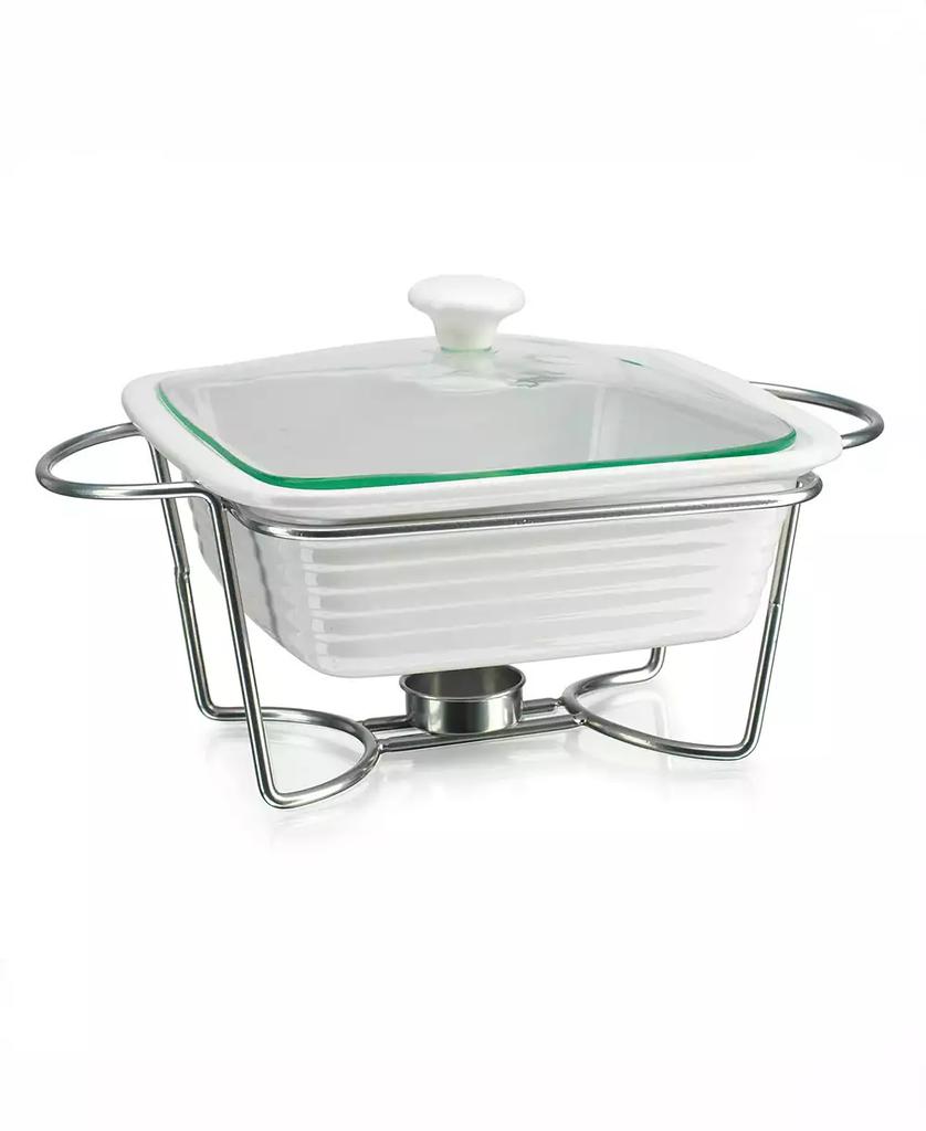 Godinger White Square Porcelain Baker With Stand
