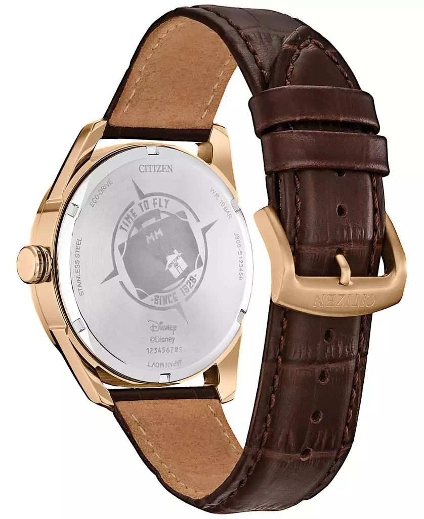 Citizen Eco-Drive Men's Disney Mickey Mouse Brown Leather Strap Watch 42mm 3