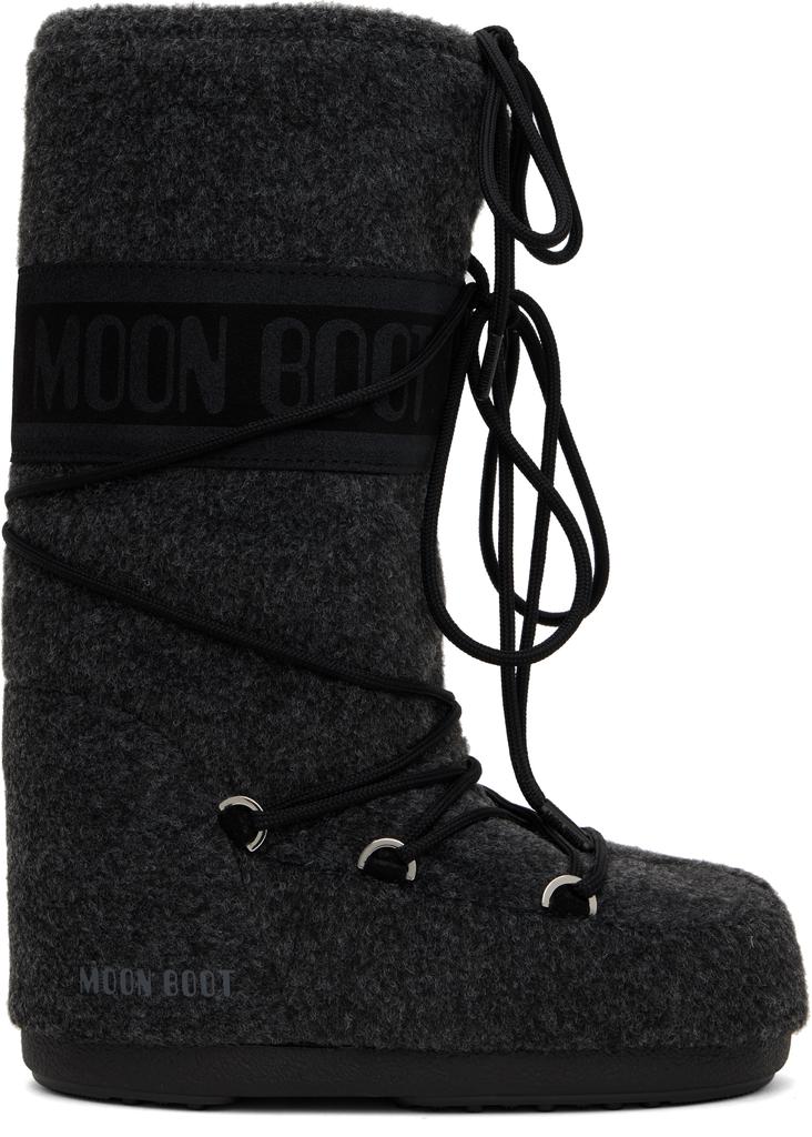 Moon Boot Gray Icon Felt Tall Boots