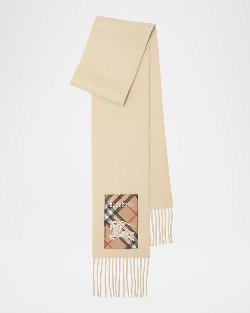 Burberry Cashmere Scarf W/ Logo Patch 4