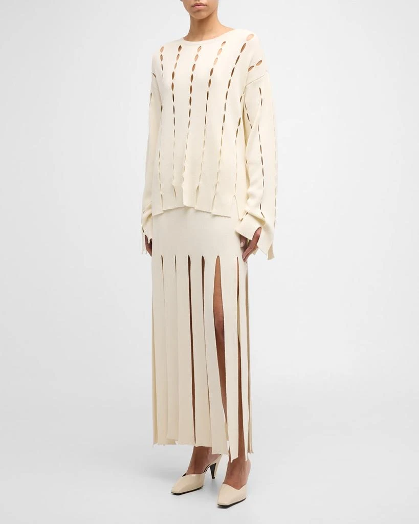 ROSETTA GETTY Slash Panel Crewneck Sweater 3