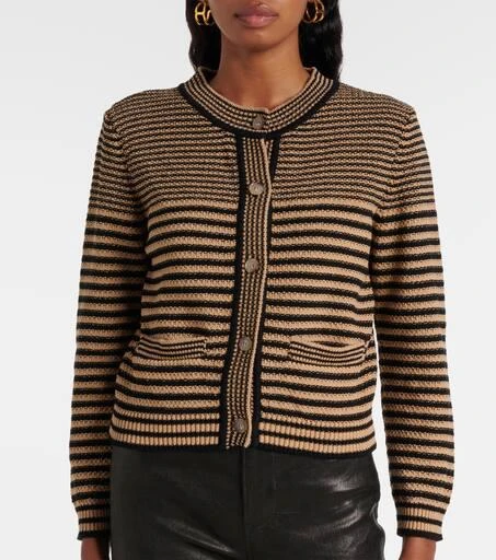 FRAME Compact Stripe cotton cardigan 5