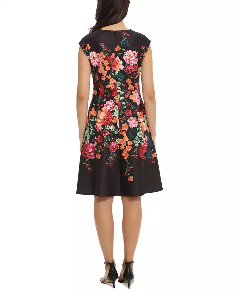 London Times Petite Split-Neck Floral-Print Fit & Flare Dress 6