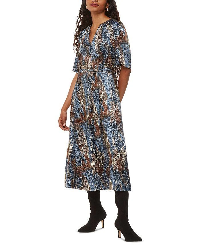 Whistles Petites Marlow Dashed Snake Print Midi Dress 1
