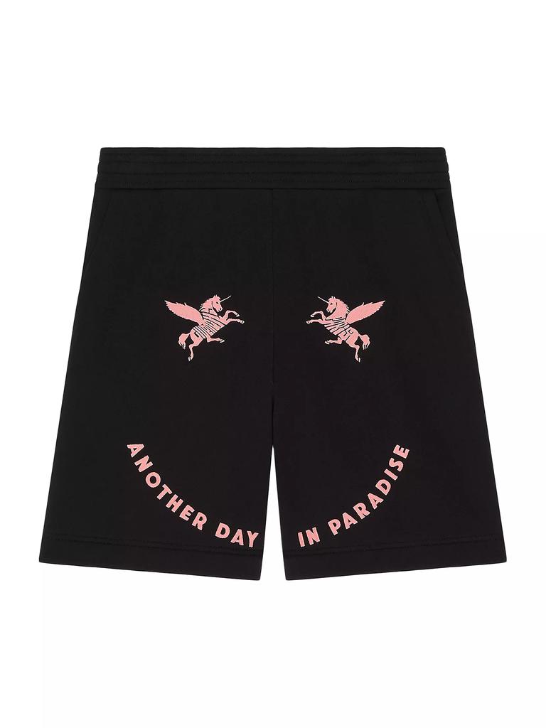 キッズ用ボトムス GIVENCHY BERMUDA (H30795) Givenchy Bermuda Shorts in Fleece with Unicorns Embroidery