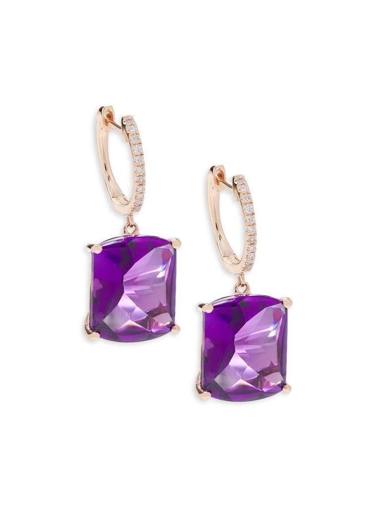 Effy 14K Rose Gold, 10.60 TCW Amethyst
0.09 TCW Diamond Drop Earrings