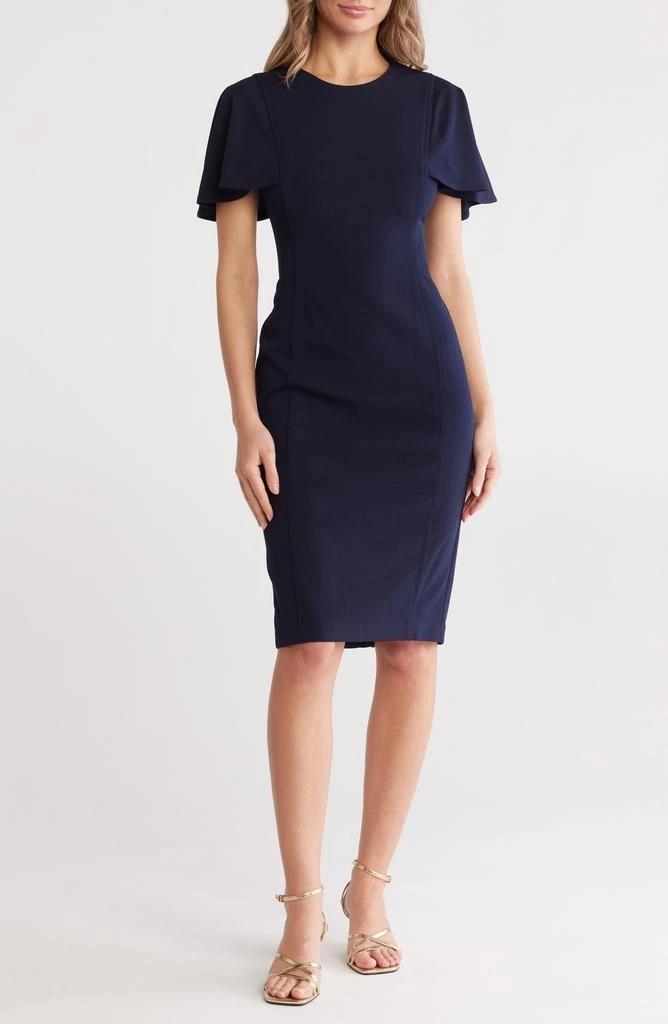 Calvin Klein Flutter Sleeve Sheath Dress 1