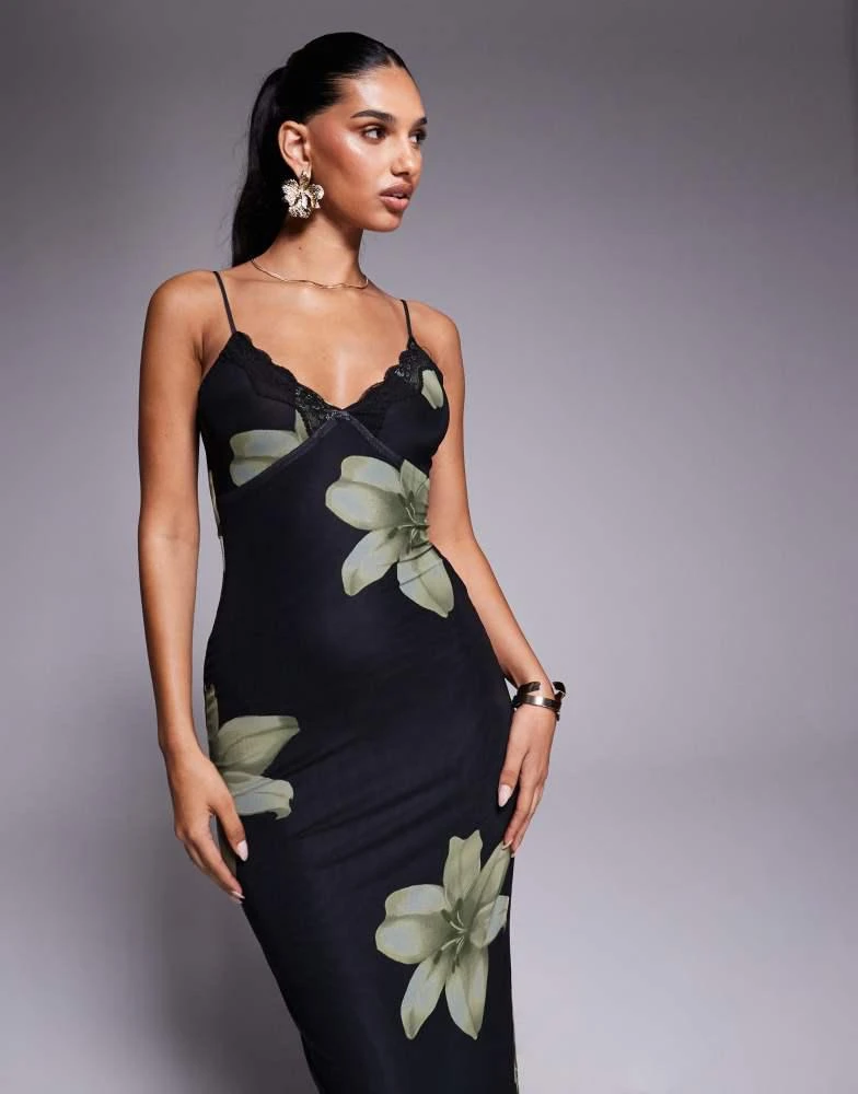 chinese dress ladies Sandberg Backless Maxi Dress Polka Dot | Black | Womens