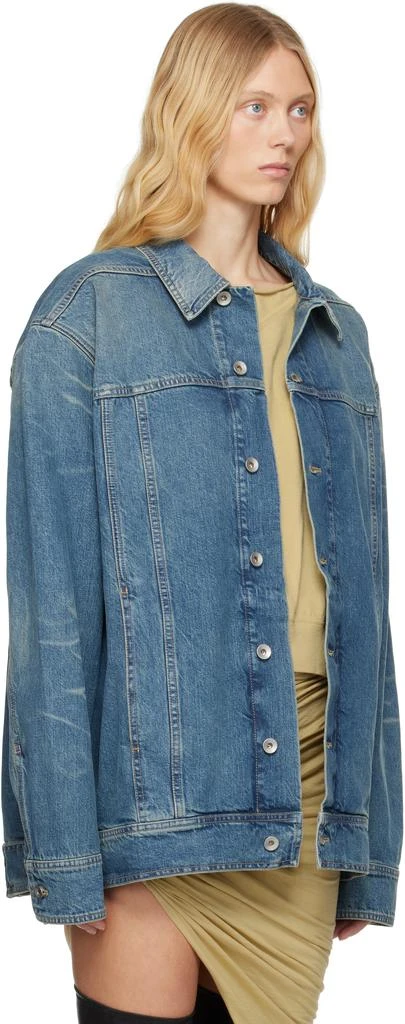 Rick Owens Blue Hollywood Jumbo Worker Denim Jacket 2