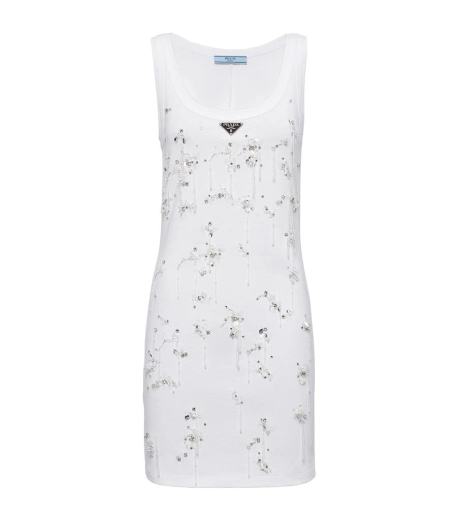 Prada Cotton Embellished Tank Top Dress 1