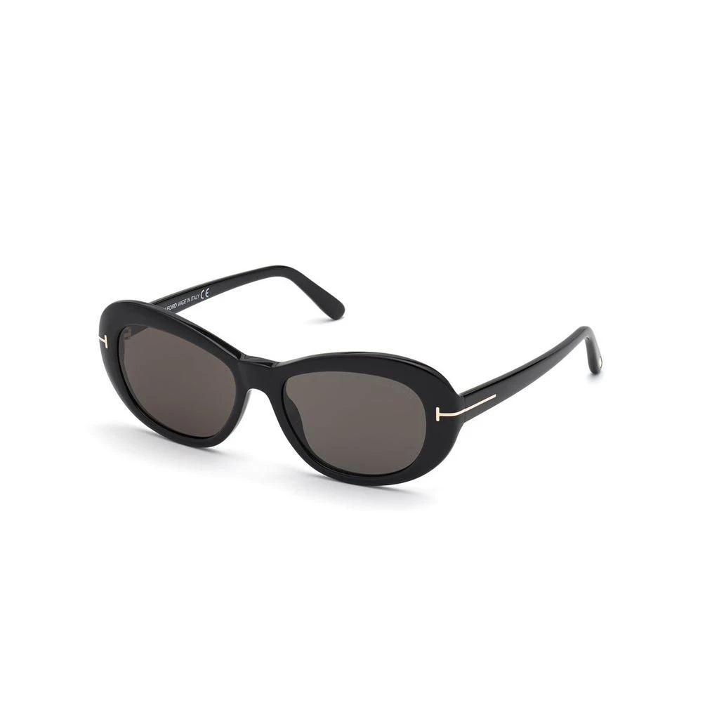 Tom Ford Tom Ford Shiny Black & Smoke Round Sunglasses FT0819-5401A 2