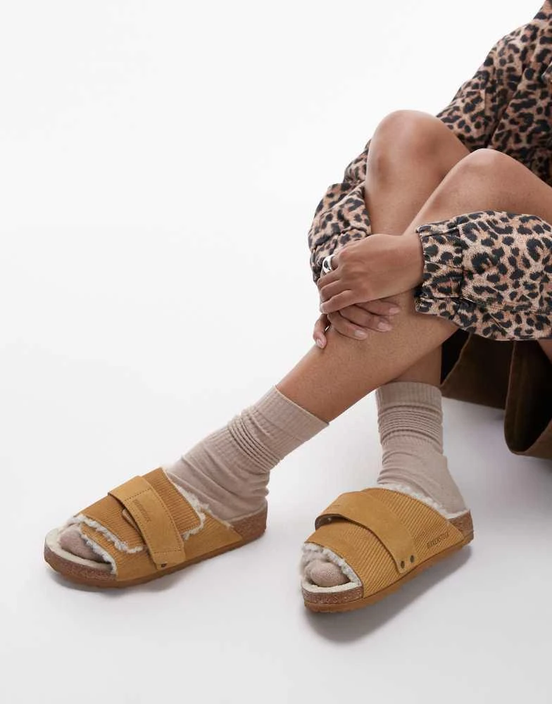 Birkenstock Birkenstock Unisex Kyoto shearling sandals in brown 1