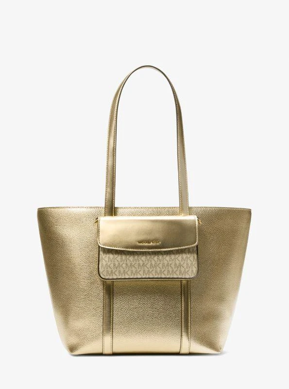 Michael Kors Jet Set Large 2-in-1 Metallic Leather Tote Bag 1