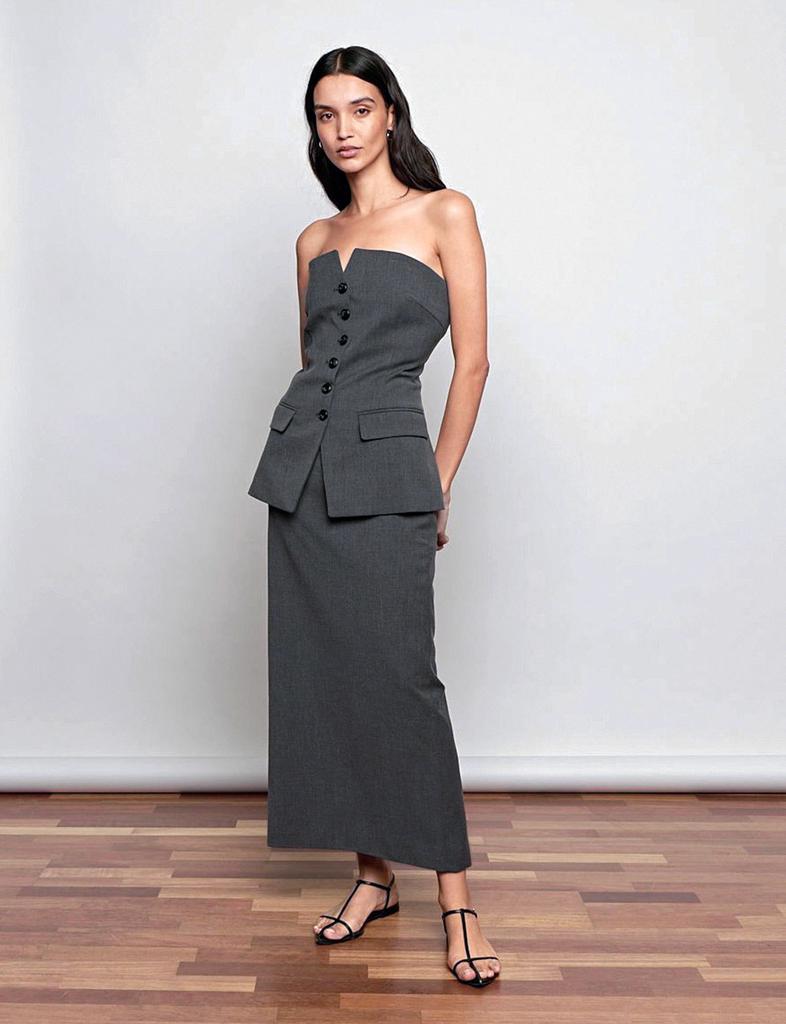 Pixie Market Nia Grey Maxi Skirt