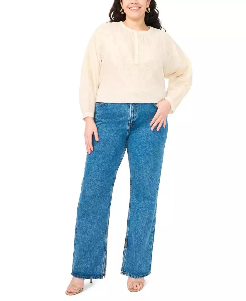 Vince Camuto Plus Size Lace Detail Crewneck Blouse 2