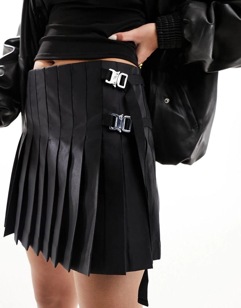 Miss Sixty Miss Sixty mini tennis skirt with strap detail in black 1