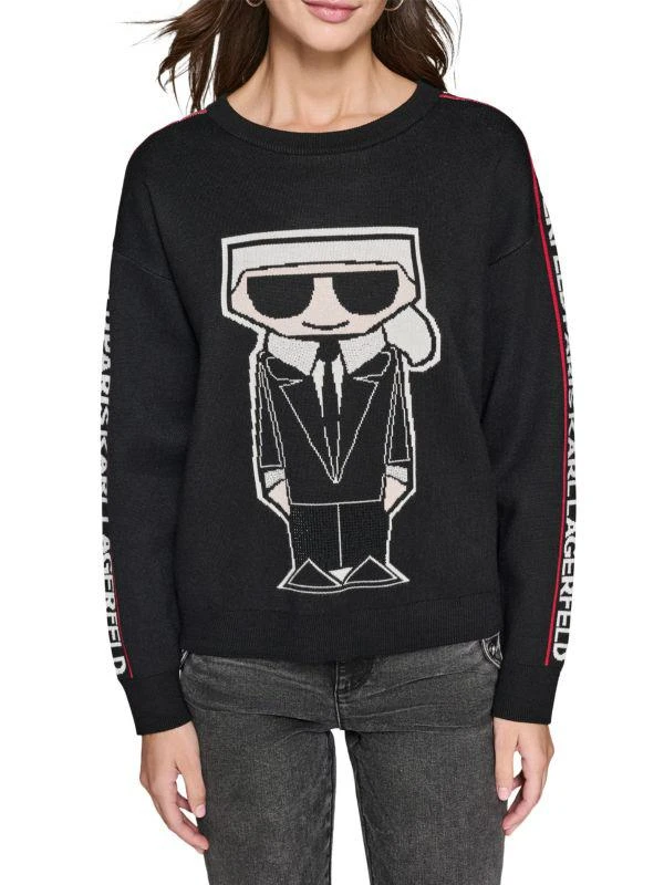 Karl Lagerfeld Paris Logo Karl Emoji Graphic Sweater 1