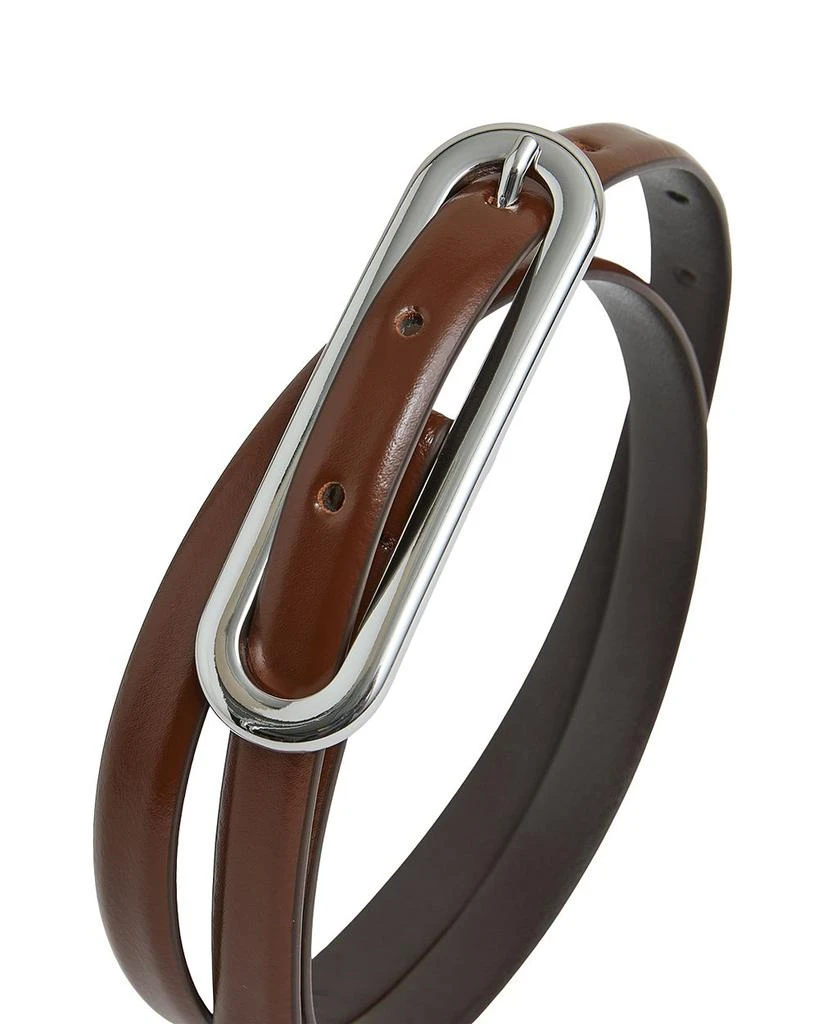 REISS Women's Chaya Elongated Buckle Leather Belt 5