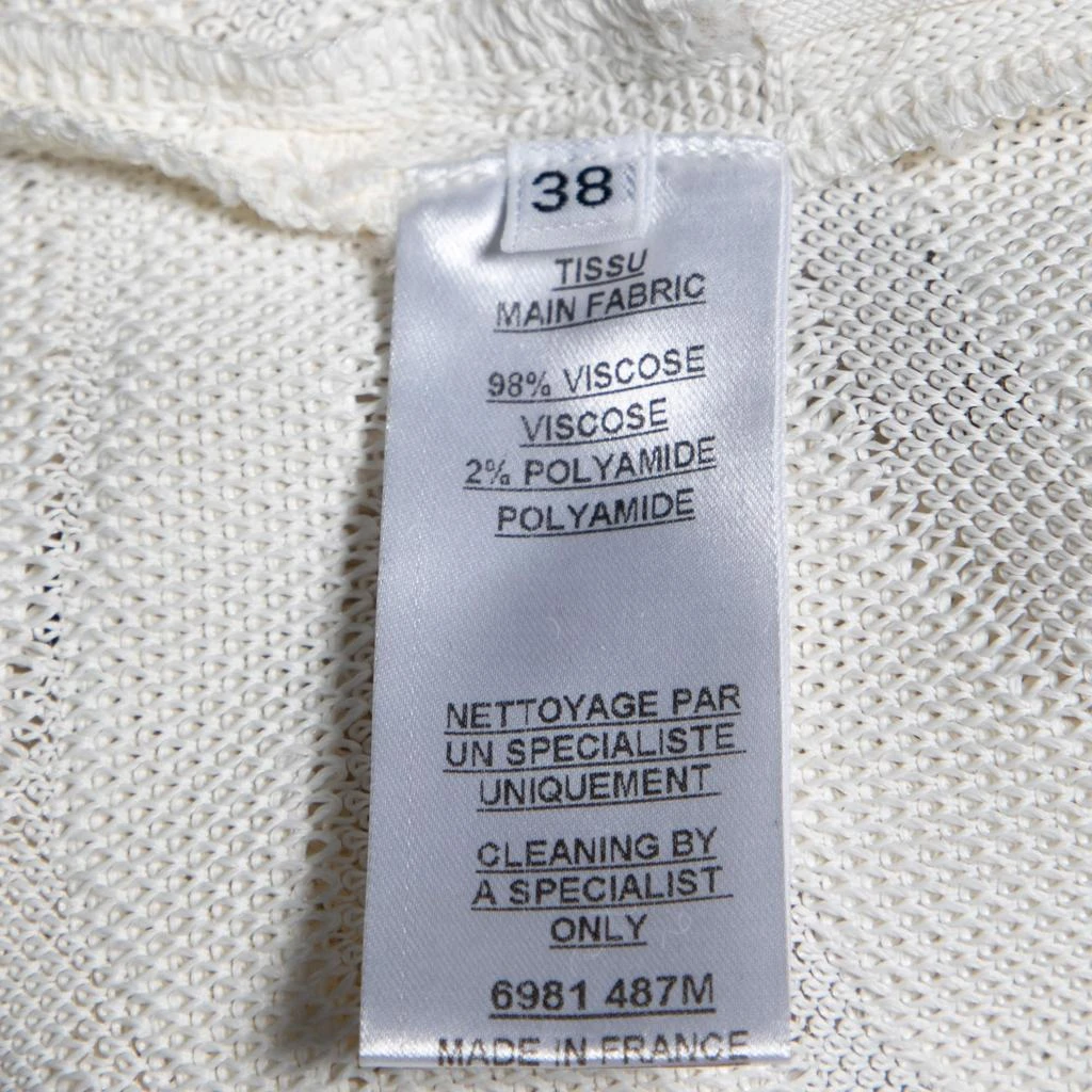 Balmain Balmain White Zebra Textured Knit Belted Wrap Cardigan M 5