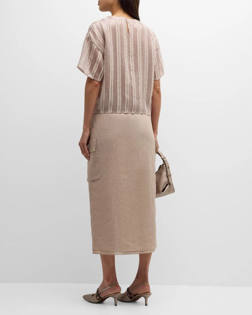 Brunello Cucinelli Organza Sheer Cargo Maxi Skirt 5
