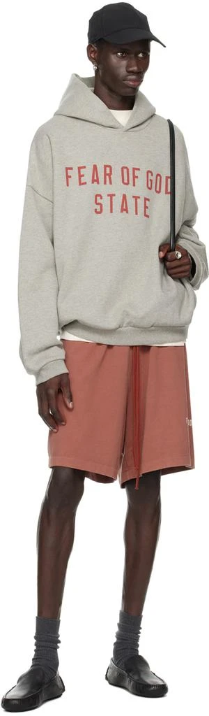 Essentials Gray Printed Logo Hoodie 5