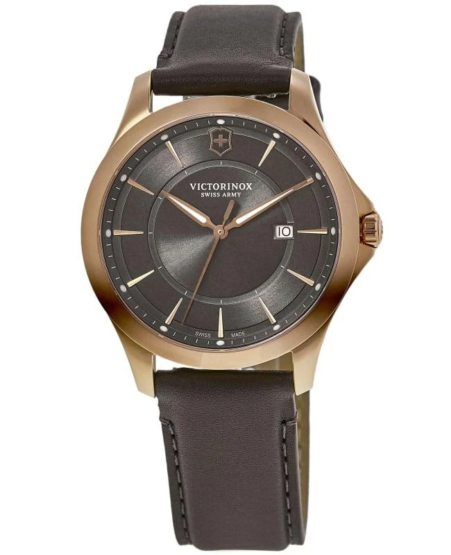 Swiss Army Victorinox Swiss Army Alliance Quartz Grey Dial Leather Strap Men's Watch 241908 1