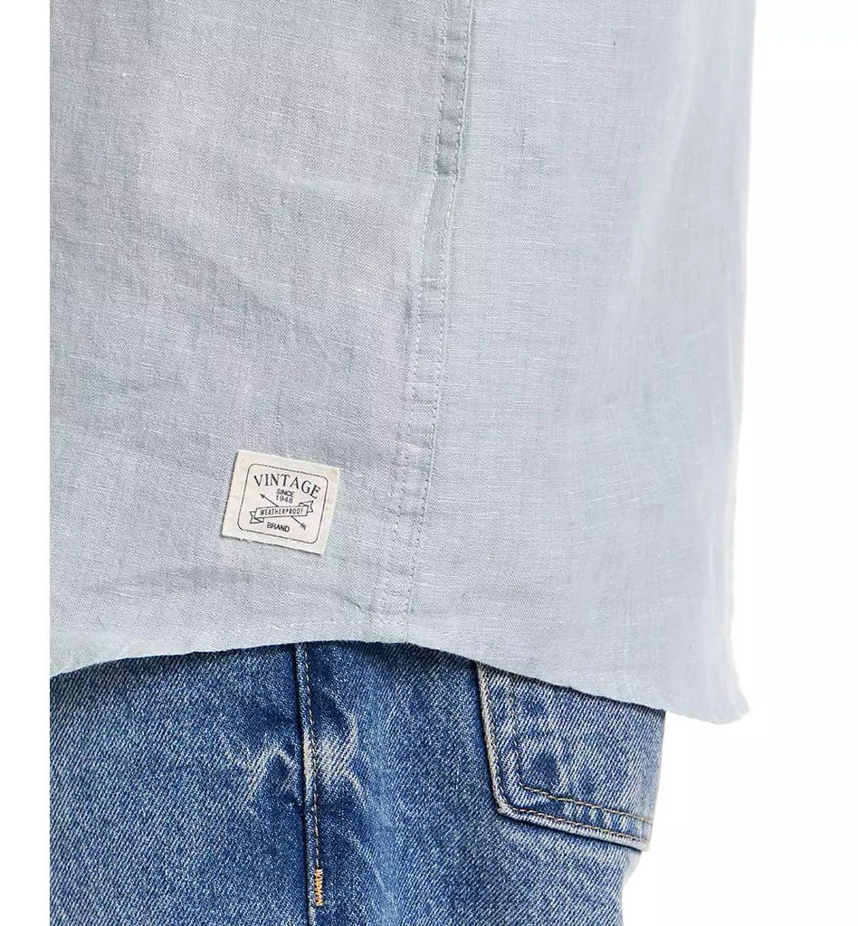 Weatherproof Vintage Men's Regular-Fit Solid Button-Down 100% Linen Shirt 4