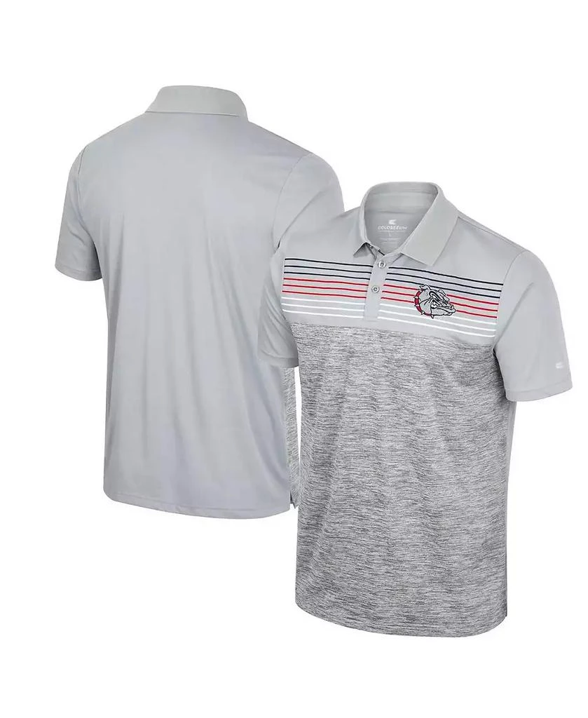 Colosseum Men's Gray Gonzaga Bulldogs Cybernetic Polo Shirt 1