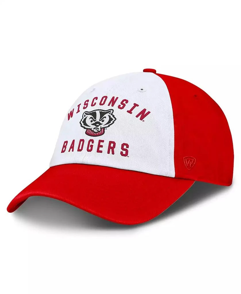 Top of the World Men's White/Red Wisconsin Badgers Weston Adjustable Hat 1