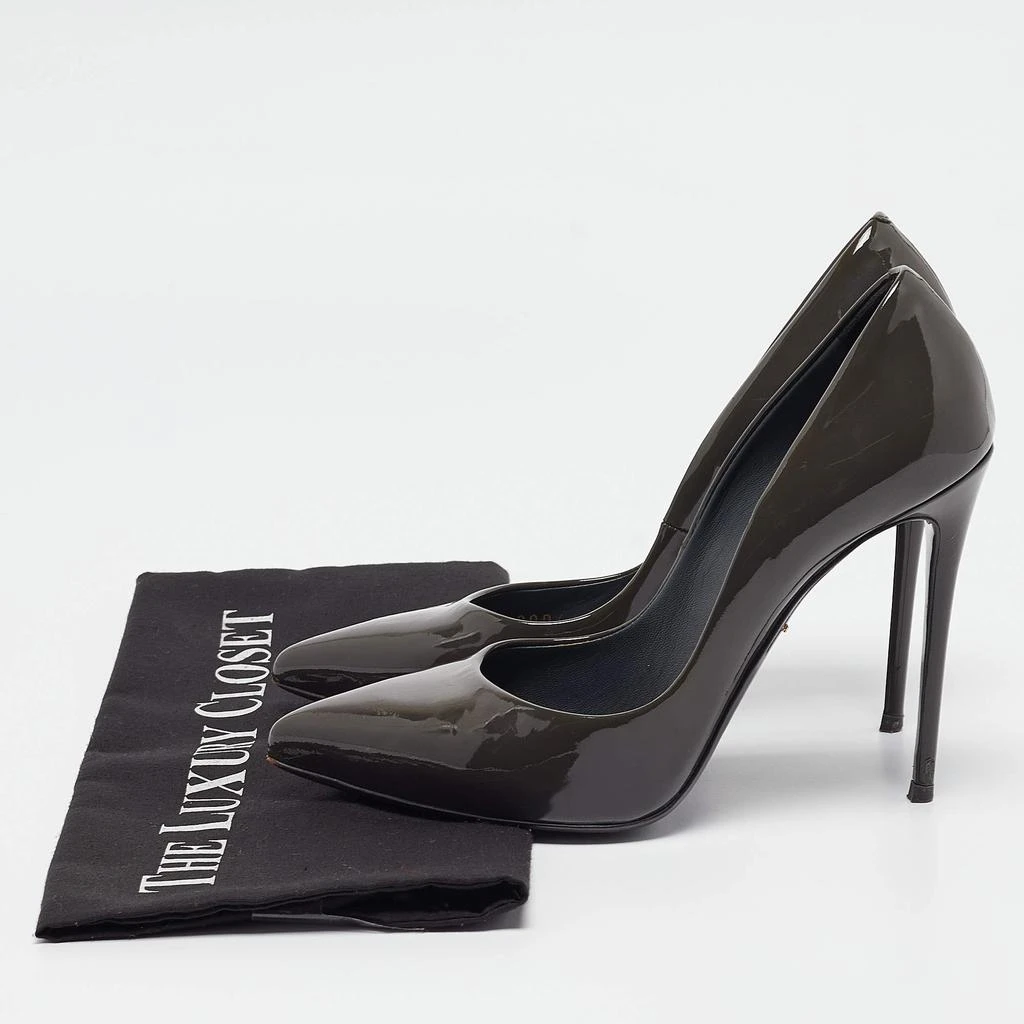 Dolce & Gabbana Dolce & Gabbana Grey Patent Leather Pointed Toe Pumps Size 36.5 9