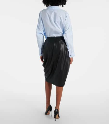 Stella McCartney Draped faux leather midi skirt 3