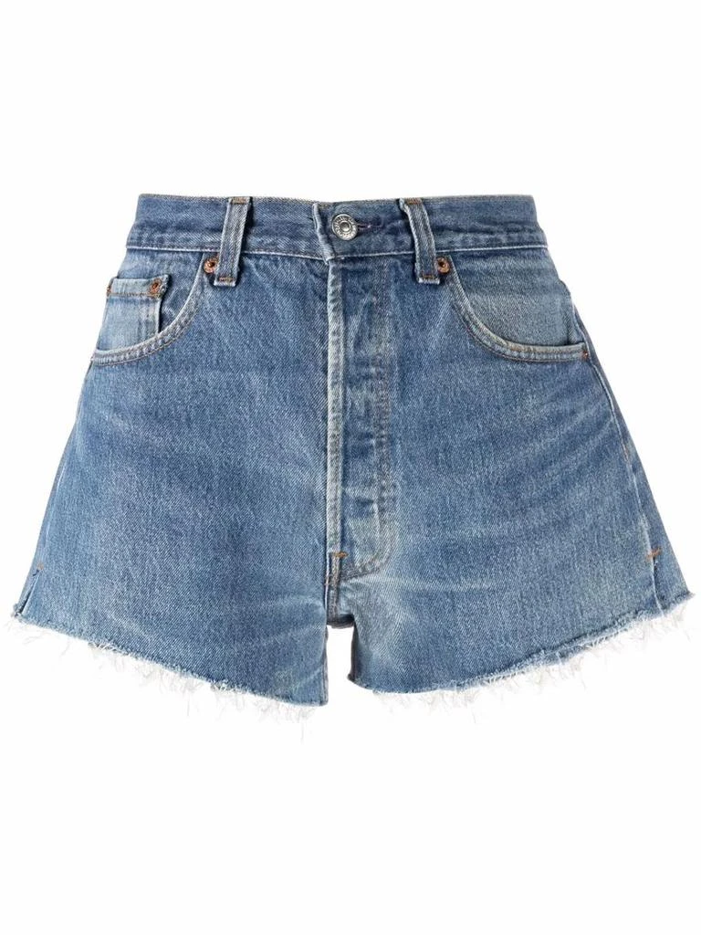 Re/Done Re/Done Raw Cut Denim Shorts 1