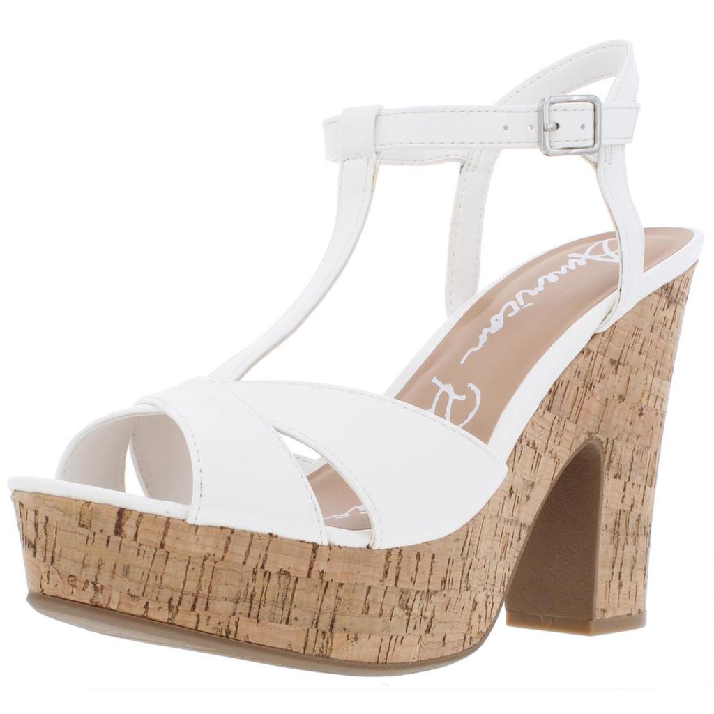 American Rag Jamie Womens Faux Leather T-Strap Platform Sandals
