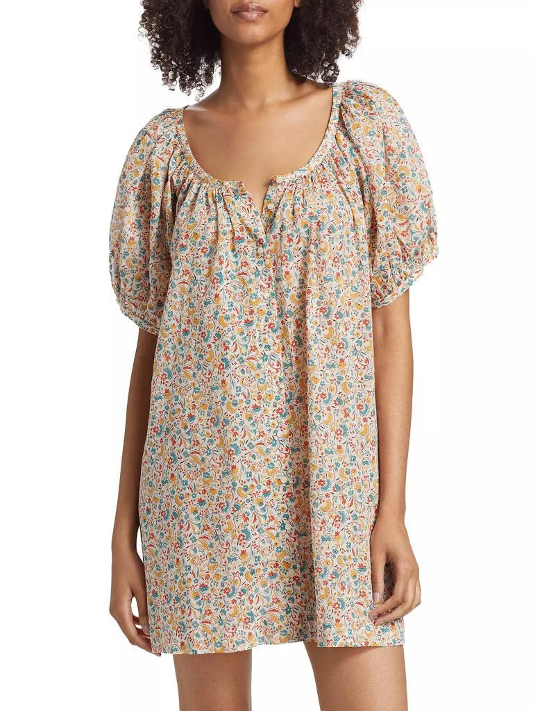 DÔEN Josette Floral Cotton Shift Minidress 3