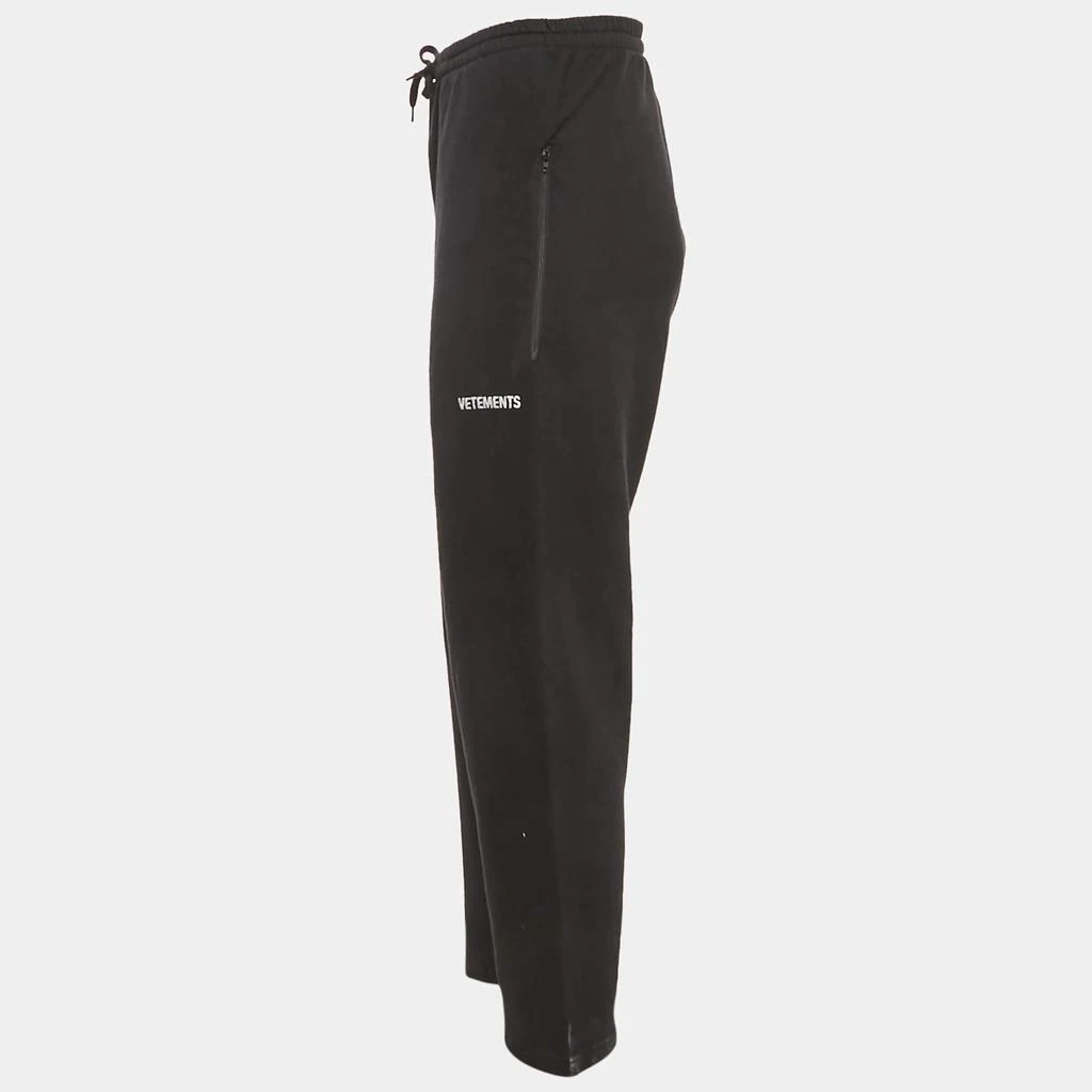 Vetements Vetements Black Logo Embroidered Cotton Knit Sweatpants M 2
