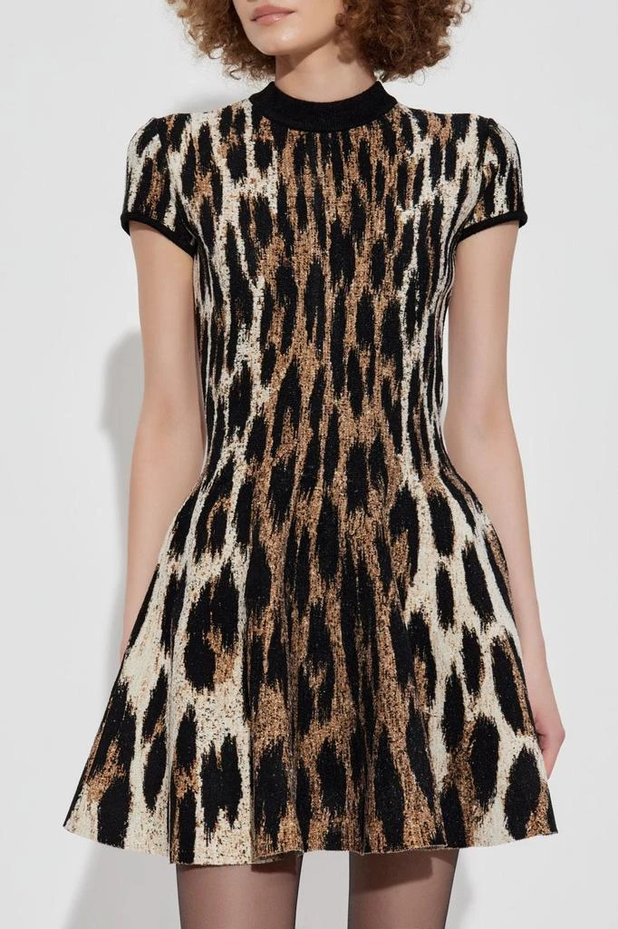 Balmain Balmain Leopard Print Jacquard A-Line Dress 2