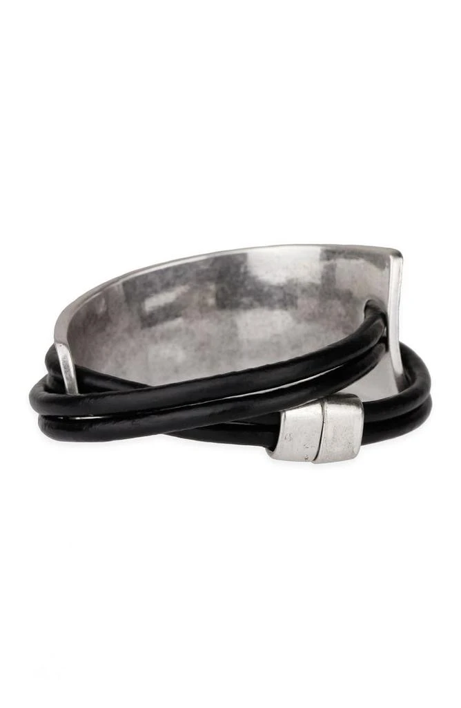 SAACHI Black Gladiator Wrap Leather Bracelet 3