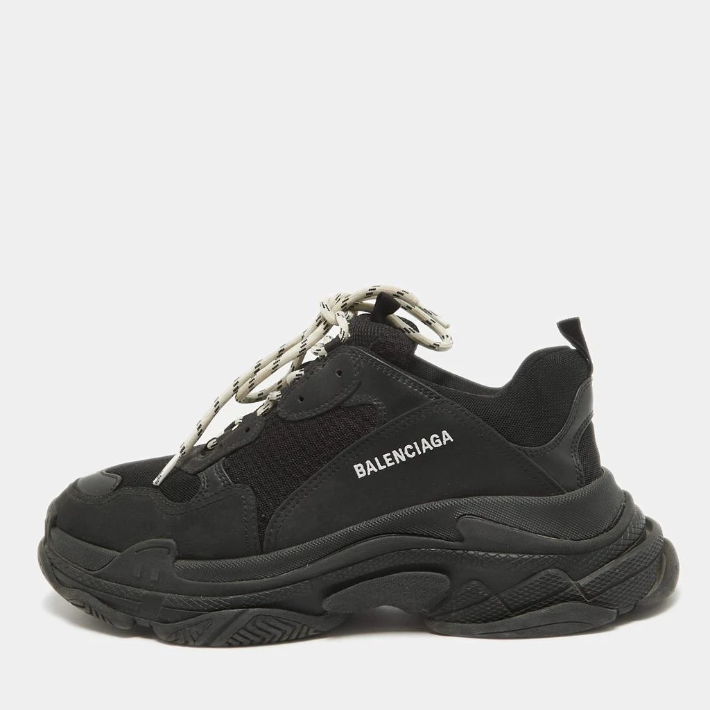 Balenciaga Balenciaga Black Leather and Mesh Triple S Sneakers Size 44 1