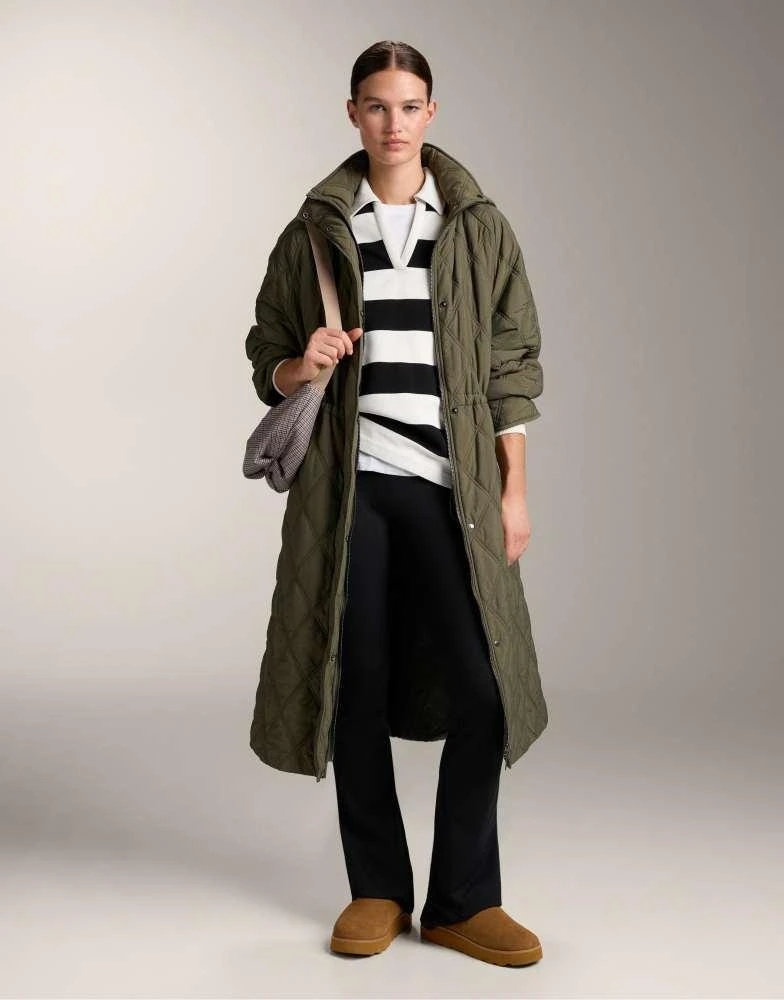 OYSHO OYSHO Striped piqué polo shirt with cotton in black 2