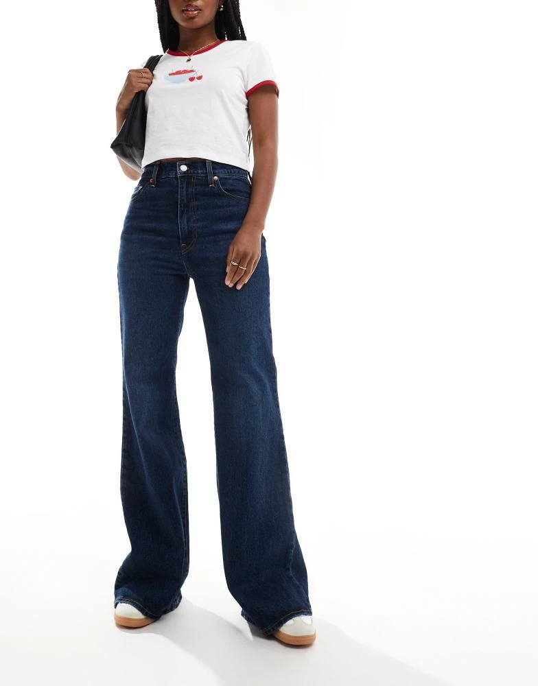 Levi's Levi's ribcage bells high rise flare jeans in mid blue 5