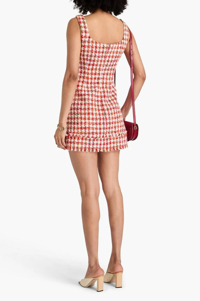 Cara Cara Evora fringed gingham tweed mini dress 3