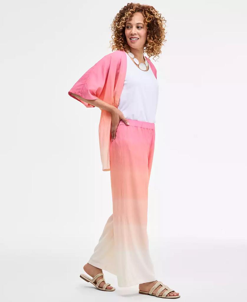 JM Collection Women's Ombre Crinkle Wide-Leg Pants, Exclusively at Macy's